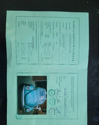 Volkswagen Garbus cena 75900 przebieg: 141212, rok produkcji 1972 z Człuchów małe 352